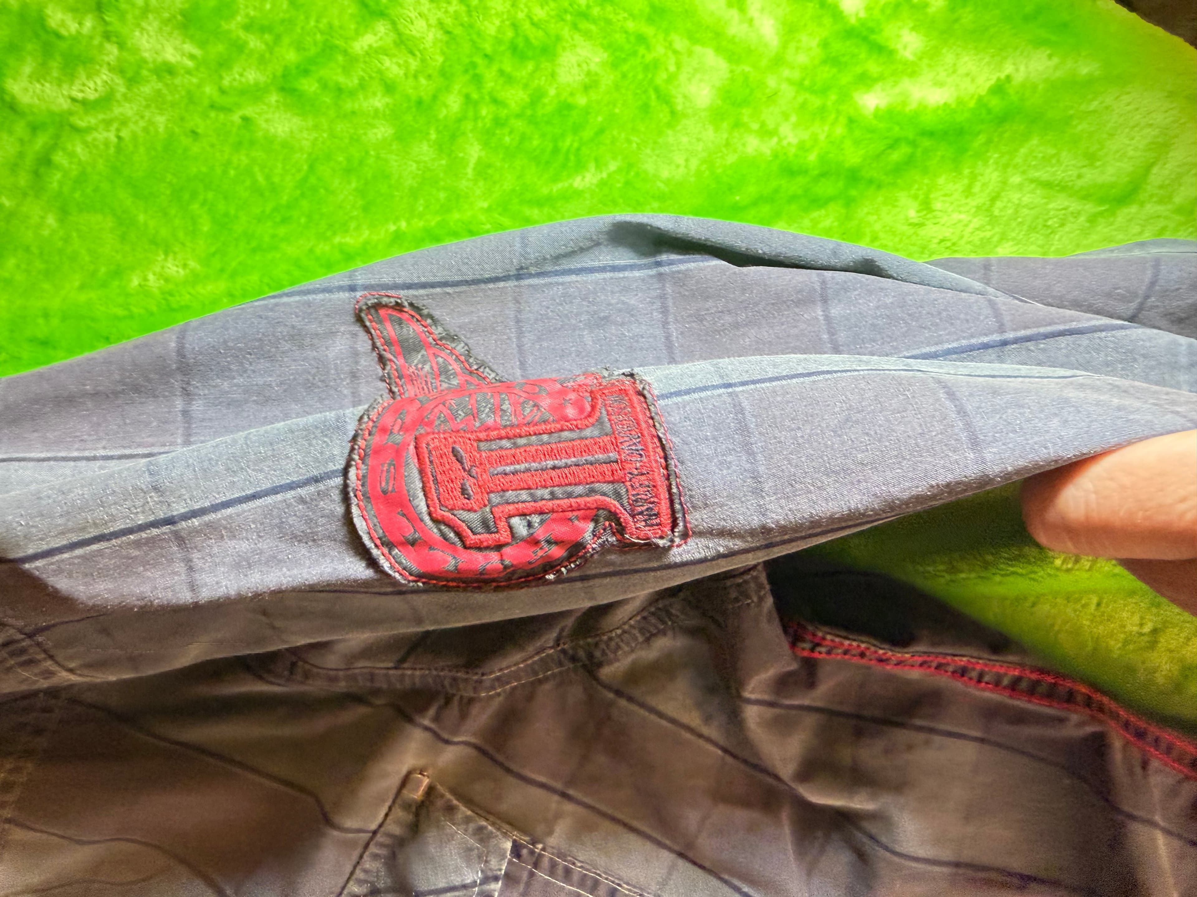 TITLE Harley Davidson Mens Pearl Snap Shirt Western Biker Plaid Gray Long Sleeve - Thumbnail 11