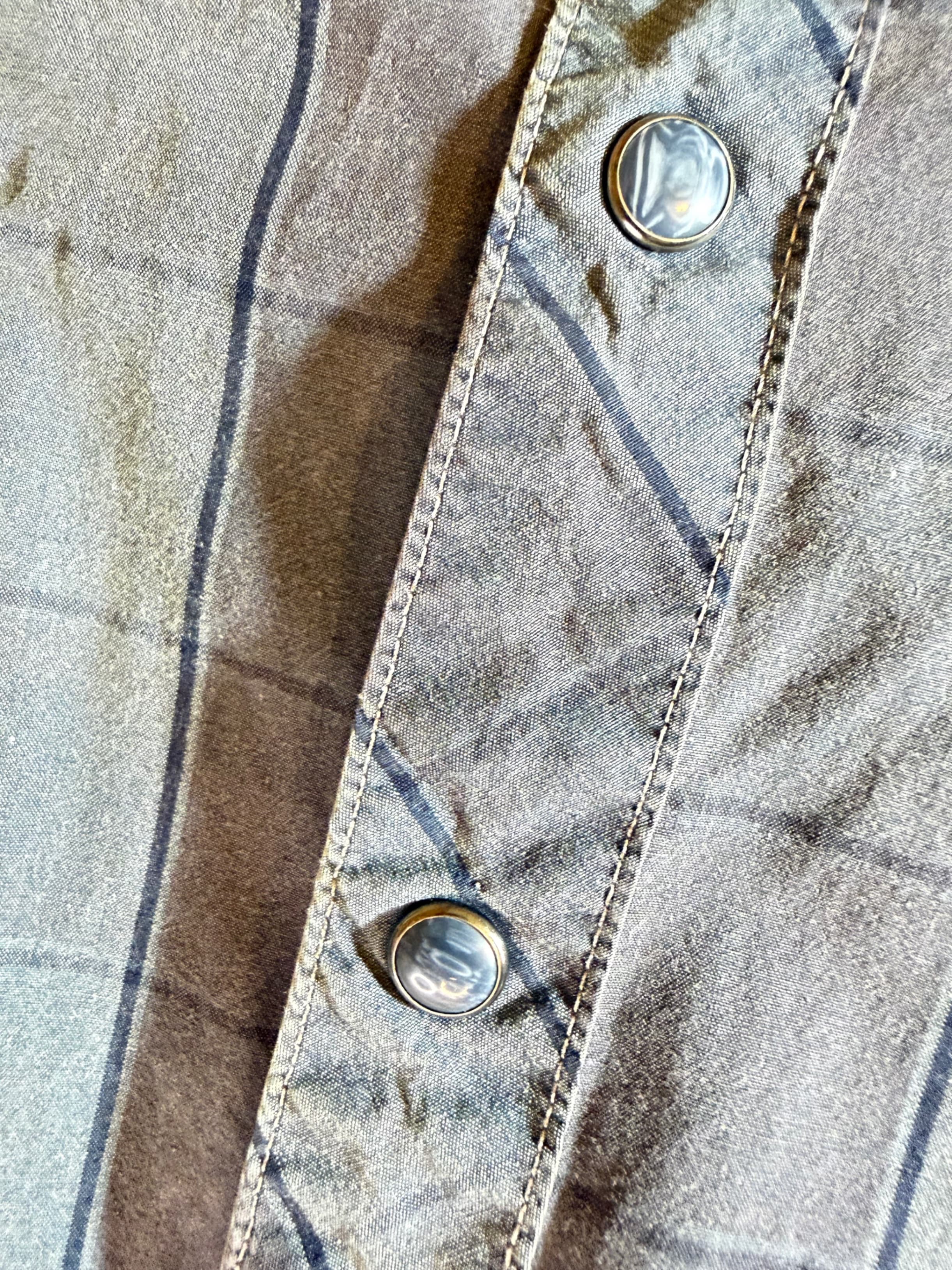 TITLE Harley Davidson Mens Pearl Snap Shirt Western Biker Plaid Gray Long Sleeve - Thumbnail 8