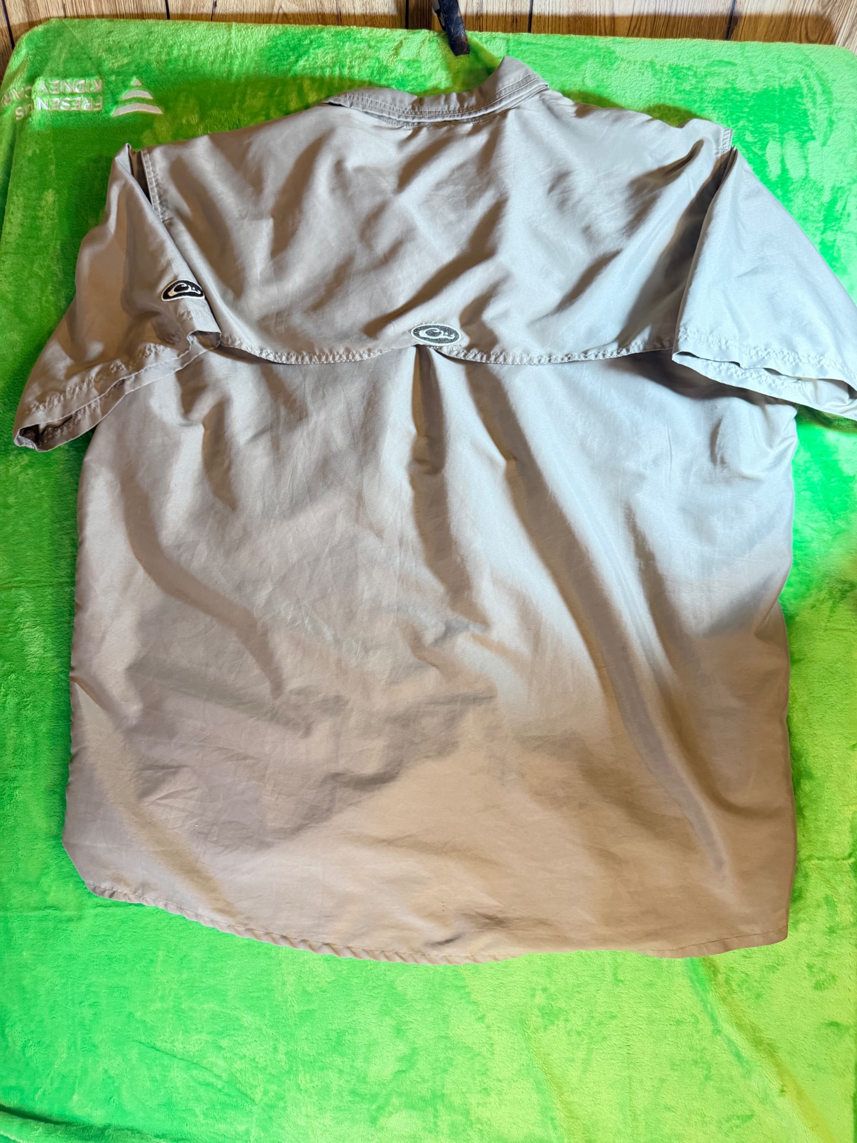 TITLE Drake Waterfowl Mens 3XL Vented Fishing Shirt Tan Louisiana Duck SS - Thumbnail 2