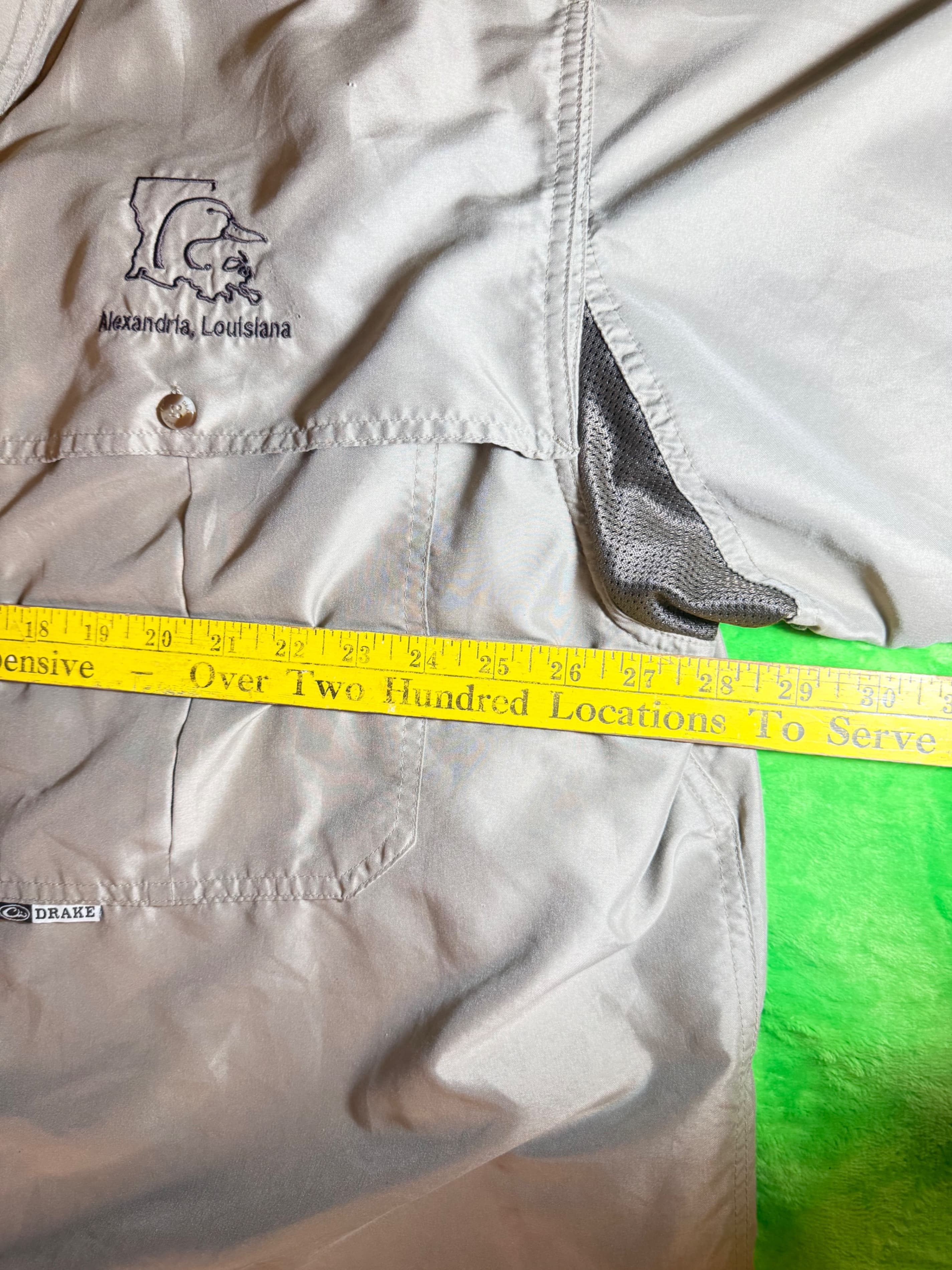 TITLE Drake Waterfowl Mens 3XL Vented Fishing Shirt Tan Louisiana Duck SS - Thumbnail 9