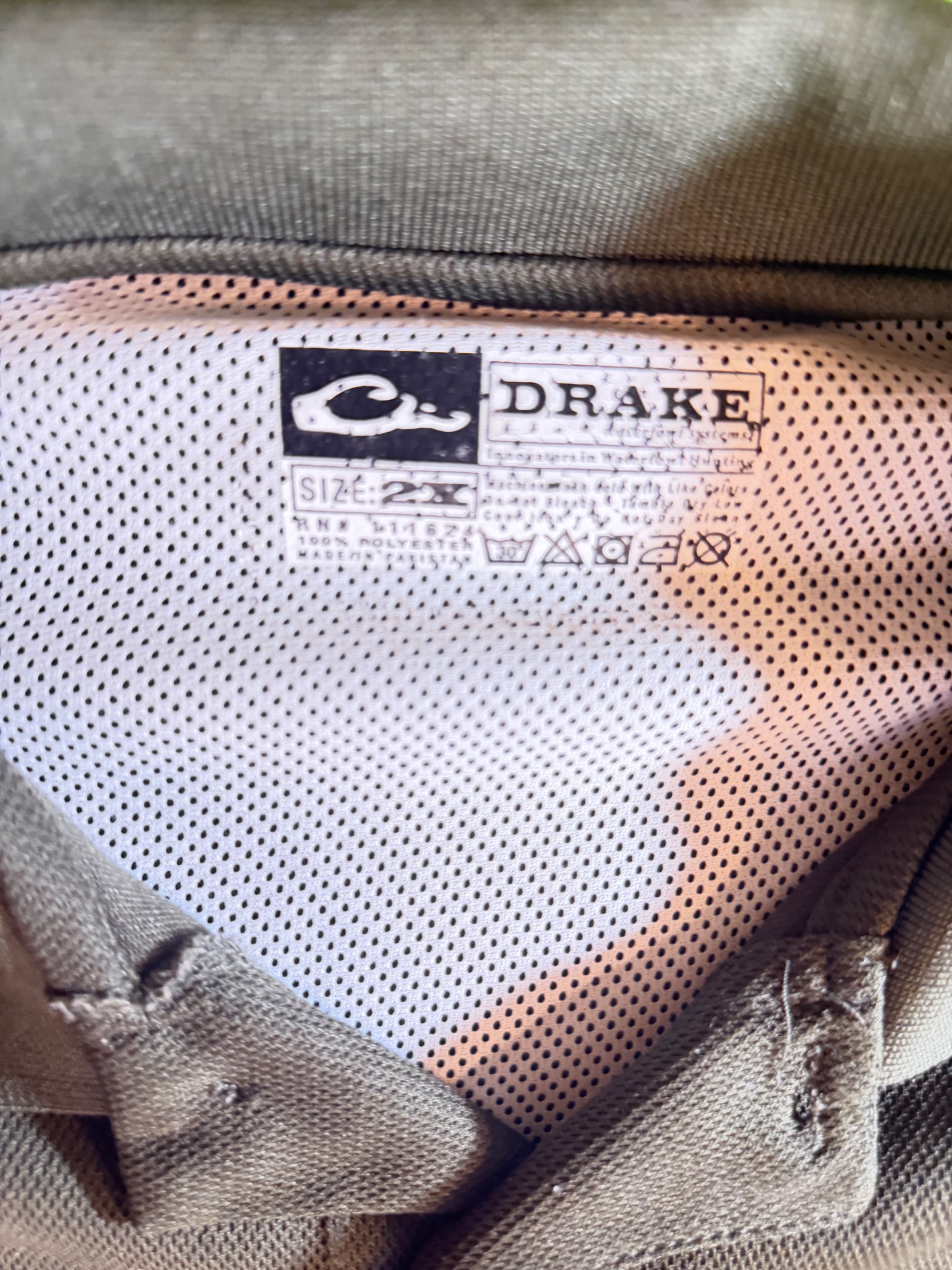 Drake Waterfowl Mens 2X Polo Olive Ducks Unlimited Louisiana SS Hunting - Thumbnail 4