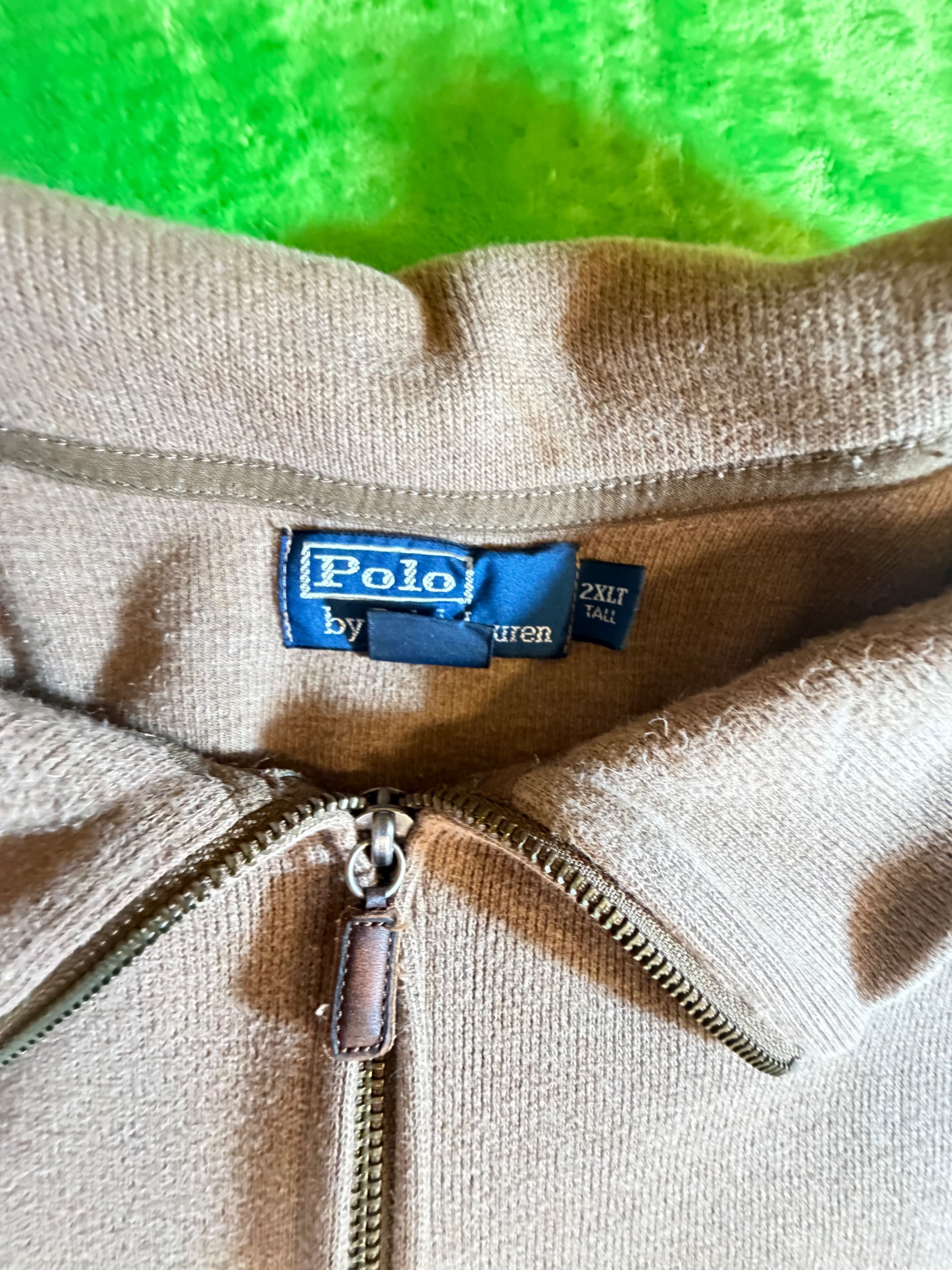 Polo Ralph Lauren Men's Zip-Up Sweater, Size Large, Tan - Thumbnail 3