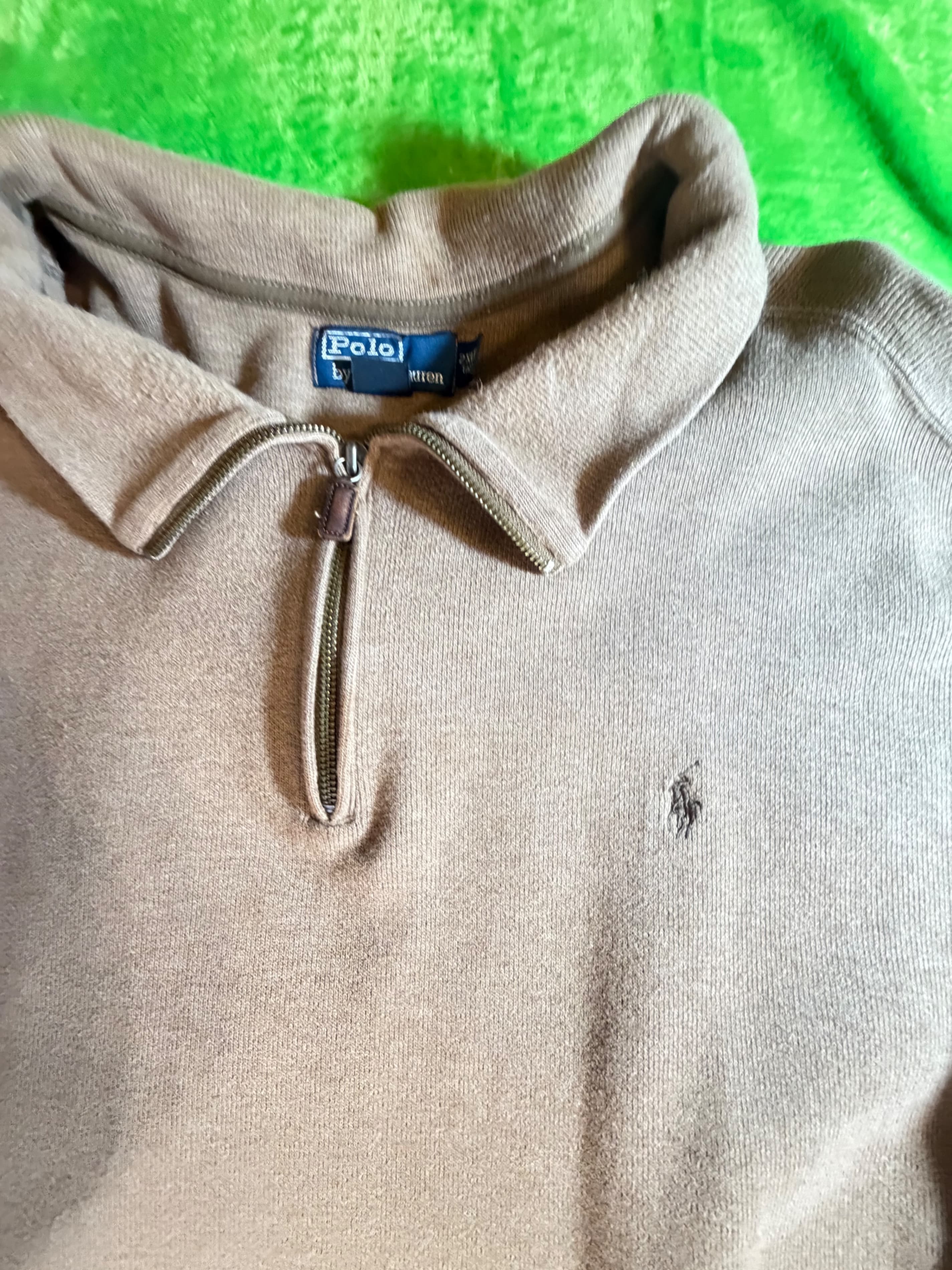 Polo Ralph Lauren Men's Zip-Up Sweater, Size Large, Tan - Thumbnail 5