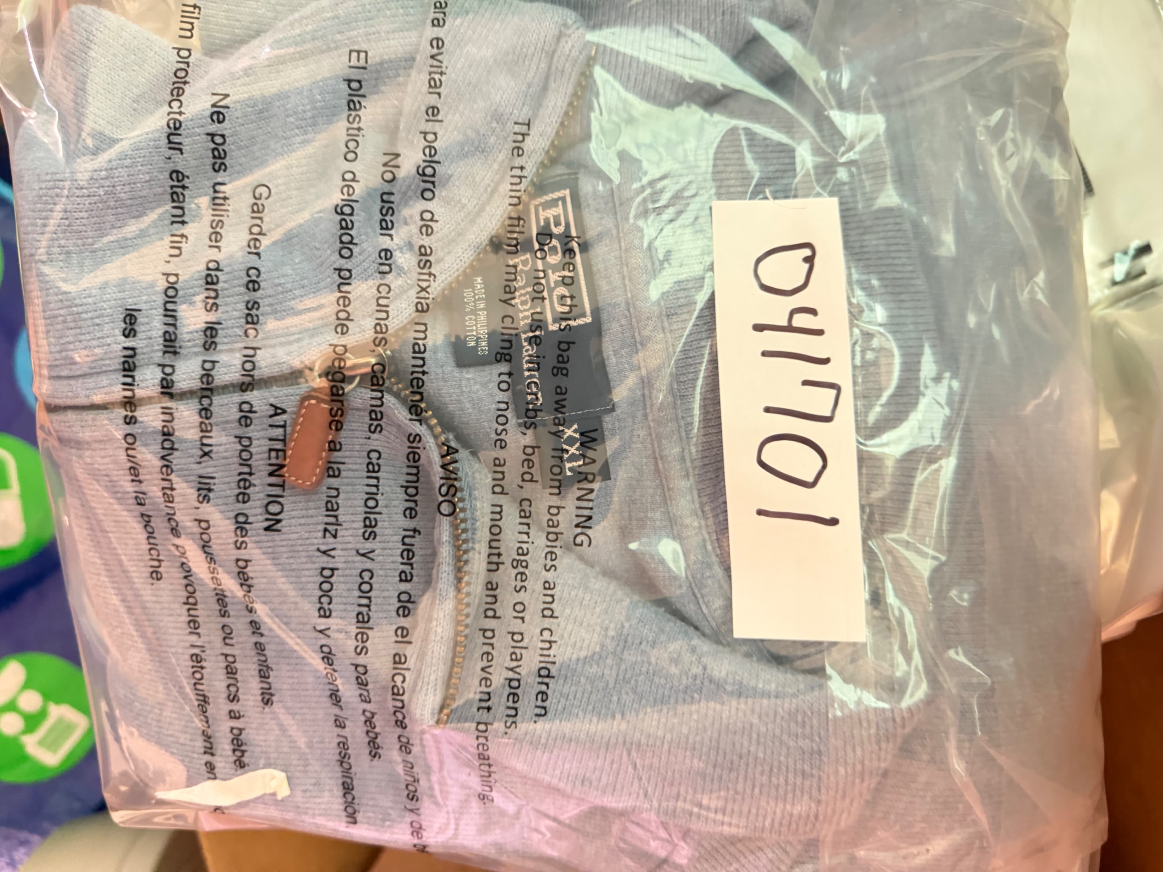 Polo Ralph Lauren Mens XXL 1/4 Zip Pullover Light Blue Estate Rib Pony Sweater - Thumbnail 8