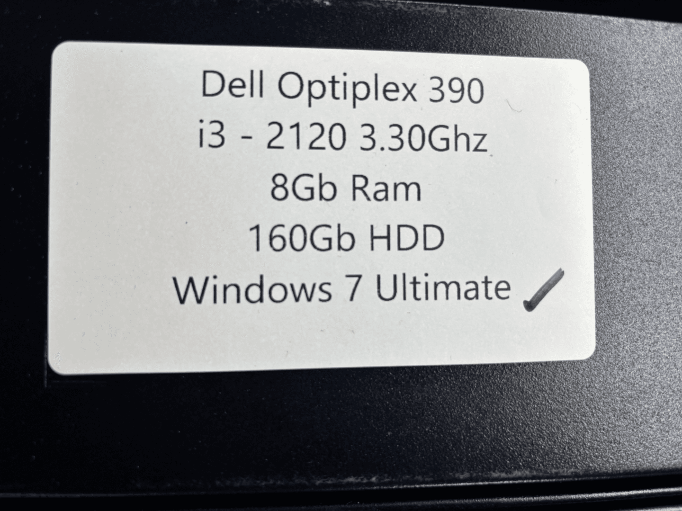 Dell Optiplex 390 i3 - 2120 3.30Ghz 8Gb Ram 160Gb HDD Windows 7 Ultimate - Thumbnail 3