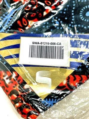 Supreme Wax Holland Geometric Abstract Red Blue 6yd Cotton African Fabric - Thumbnail 4