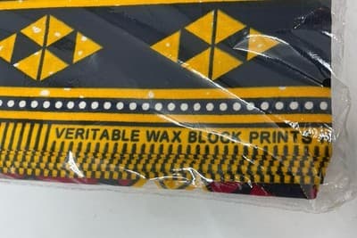 Veritable Supreme Wax Fabric - 6 Yards X 45” Navy Blue Red Yellow Wax - Thumbnail 3