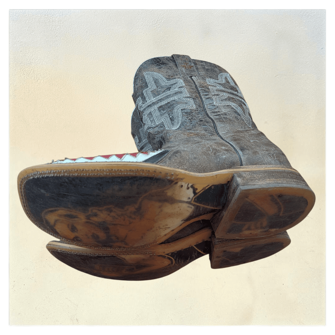 Tin Haul "Toastin' a Gnarly Shark" Tooth Cowboy Boots Men's Size 9.5 - Thumbnail 9