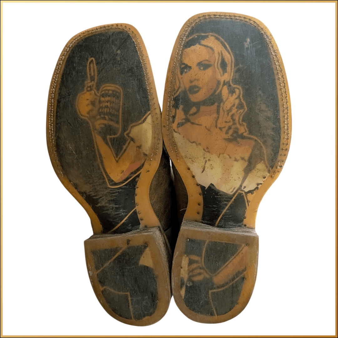 Tin Haul "Toastin' a Gnarly Shark" Tooth Cowboy Boots Men's Size 9.5 - Thumbnail 4