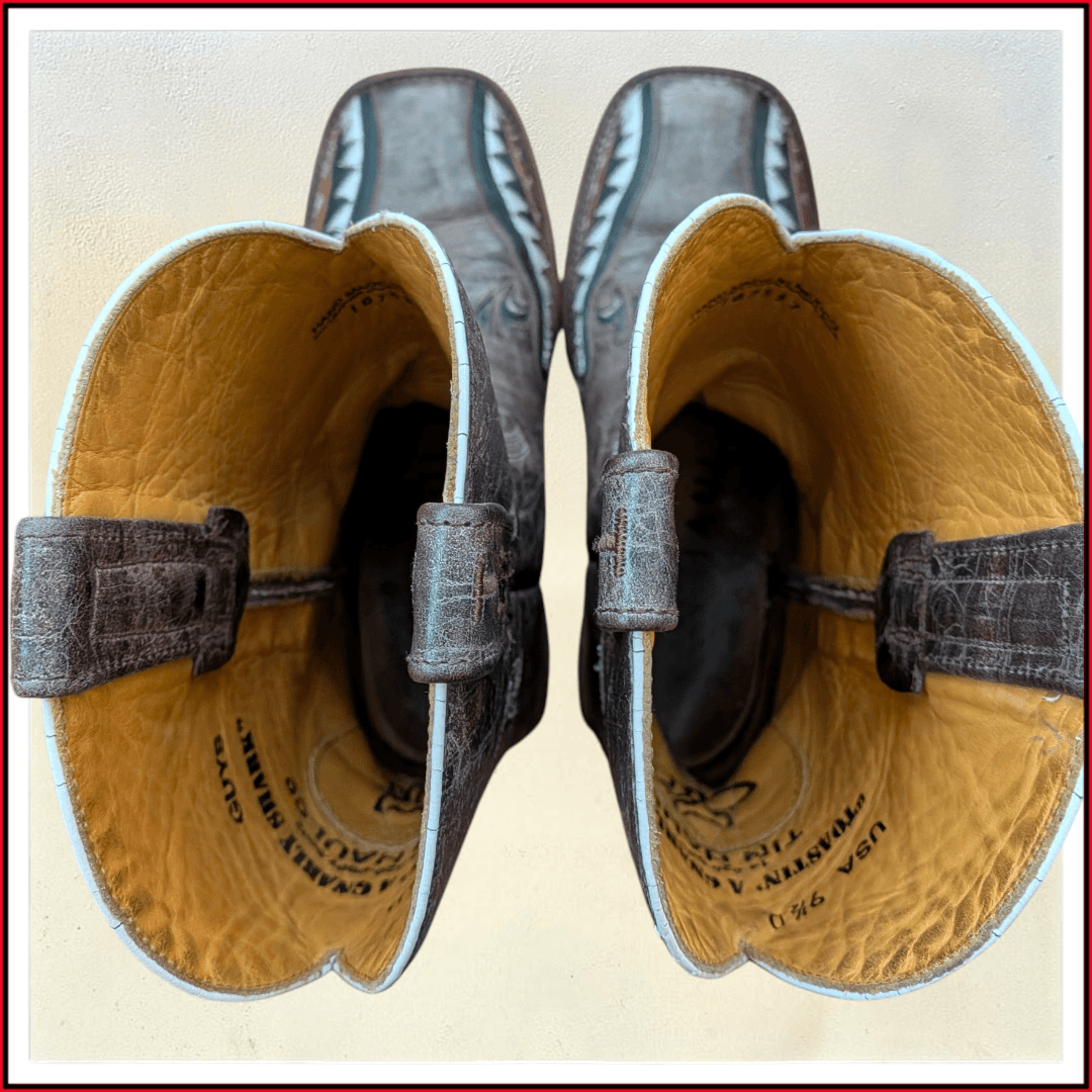 Tin Haul "Toastin' a Gnarly Shark" Tooth Cowboy Boots Men's Size 9.5 - Thumbnail 7