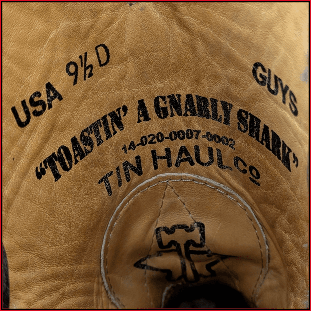 Tin Haul "Toastin' a Gnarly Shark" Tooth Cowboy Boots Men's Size 9.5 - Thumbnail 8