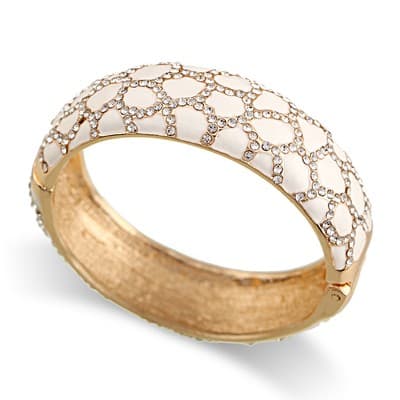 Leopard patterned enamel full diamond drop glaze fashionable alloy open bracelet - Thumbnail 3