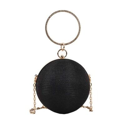 Circular Ring Metal Evening Clutch - Thumbnail 3