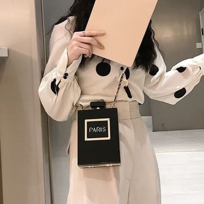 Perfume Bottle Transparent Evening Bag - Designer Style