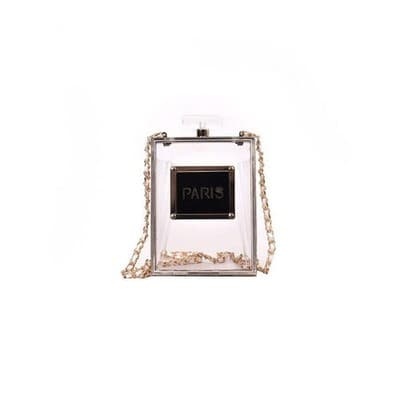 Perfume Bottle Transparent Evening Bag - Designer Style - Thumbnail 5