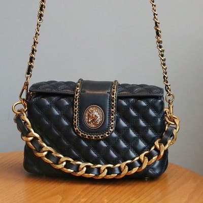 Stylish Solid-color High-end Diamond-quilted Crossbody Bag - Thumbnail 2