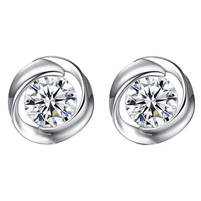 S925 pure silver rose earrings with petal shaped earrings, Korean minimalist wom - Thumbnail 5