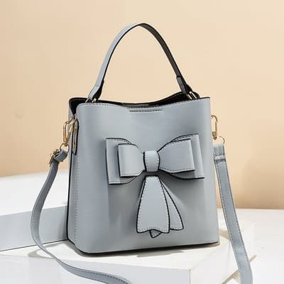 Classic Bucket Bow Women's Crossbody Bag - Large Capacity Portable Women's Handb - Thumbnail 3