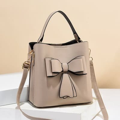 Classic Bucket Bow Women's Crossbody Bag - Large Capacity Portable Women's Handb - Thumbnail 4