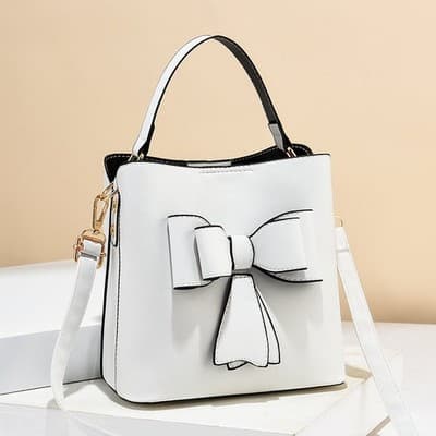 Classic Bucket Bow Women's Crossbody Bag - Large Capacity Portable Women's Handb - Thumbnail 5