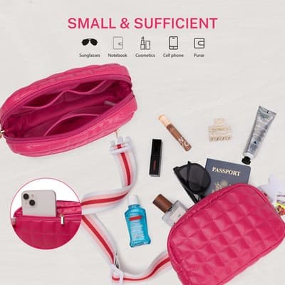 Puffer Bag Quilted Belt Bag Small Puffy Fanny Pack For Woman Running Traveling H - Thumbnail 4