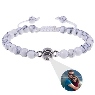 Photo projection bracelet 100 languages ​​I Love You natural stone custom bracel - Thumbnail 10