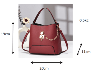 Classy Bucket Bag - Women Pu Leather Shoulder Women Bag Handbag Stylish Women Sl - Thumbnail 3