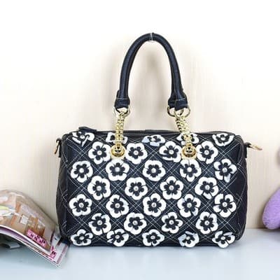 Cowhide Handbags Color Flower Handbags - Thumbnail 2