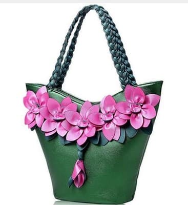 BIRDS women tote designer bag leather handbag flower composite bags women's pouc - Thumbnail 3