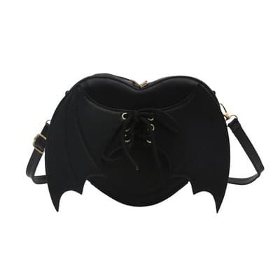 Heart Shape Bag Strap Design Bat Wings One Shoulder Crossbody Bag - Thumbnail 5