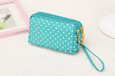 Canvas handbags handbags Korean version of the three-zipper multi-layer wallet h - Thumbnail 3