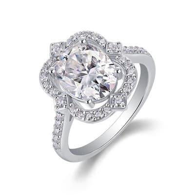 1Camellia - A Fashionable Jewelry Ring Set With Moissanite S925 Sterling Silver