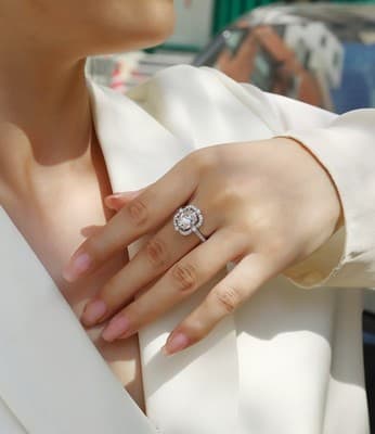 1Camellia - A Fashionable Jewelry Ring Set With Moissanite S925 Sterling Silver - Thumbnail 6