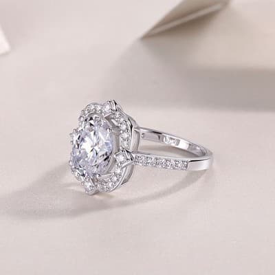 1Camellia - A Fashionable Jewelry Ring Set With Moissanite S925 Sterling Silver - Thumbnail 4