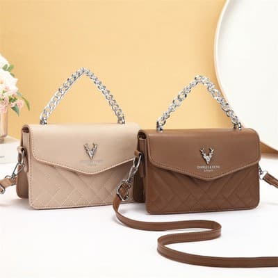 Soft Blush Quilted Mini Bag - Retro Style Casual Handbag Waterproof Minimalist S - Thumbnail 5