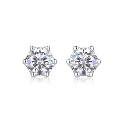 1Freehand Flower Luxury Fashion Diamond Earrings Stud Inlaid With Mosan Diamond