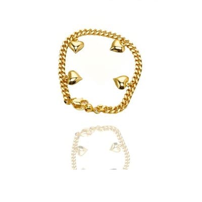 Lovely Multi Hearts 24K Gold Filled Jewelry Bracelet,Woman Accessories Fashion C - Thumbnail 2