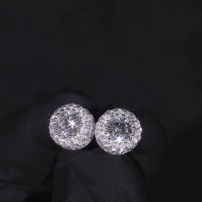 1 Pair Hip Hop Wedding Zircon Stud Earrings,Sparkling,Unisex,Daily Accessories - Thumbnail 4