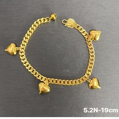 Lovely Multi Hearts 24K Gold Filled Jewelry Bracelet,Woman Accessories Fashion C