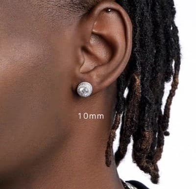1 Pair Hip Hop Wedding Zircon Stud Earrings,Sparkling,Unisex,Daily Accessories - Thumbnail 6