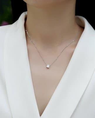 1Eternal - A Fashionable And Luxurious Diamond Jewelry Pendant Set With Square M - Thumbnail 4