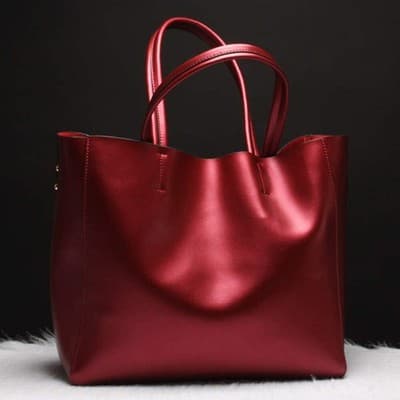 European Cowhide Large Capacity Handbag - Thumbnail 8