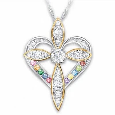 Fashion Love Heart Shaped Cross Pendant - Thumbnail 4
