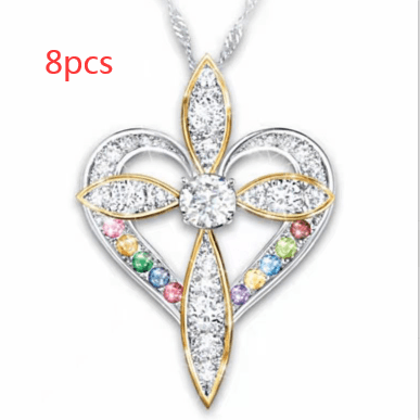 Fashion Love Heart Shaped Cross Pendant - Thumbnail 9