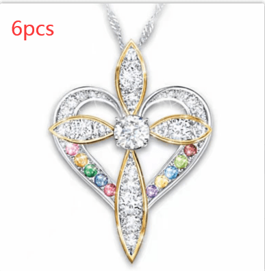 Fashion Love Heart Shaped Cross Pendant - Thumbnail 8