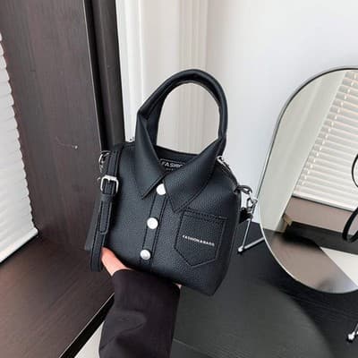 Contrast Color Casual Messenger Bag - Thumbnail 5