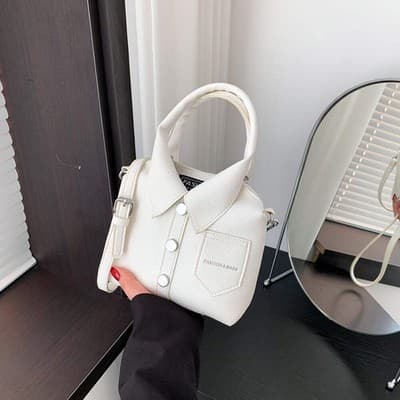 Contrast Color Casual Messenger Bag - Thumbnail 4