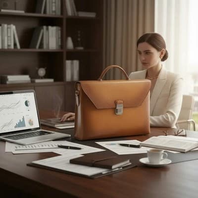 Vintage Cowhide Leather Briefcase