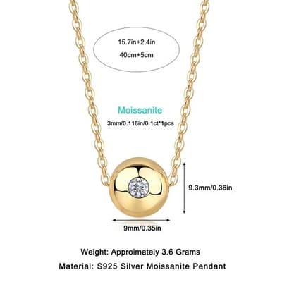 1Fortune Circulation Luxury Fashion Diamond Pendant Necklace Set With Mosan Diam - Thumbnail 3