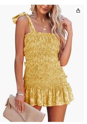 European And American Fold Ruffled Tied Dress - Thumbnail 5